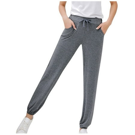 

Dadaria Wide Leg Pants for Women Dressy Leisure Sports Pants Trousers Loose Pants Pure Color Long Pants Dark Gray XL Female