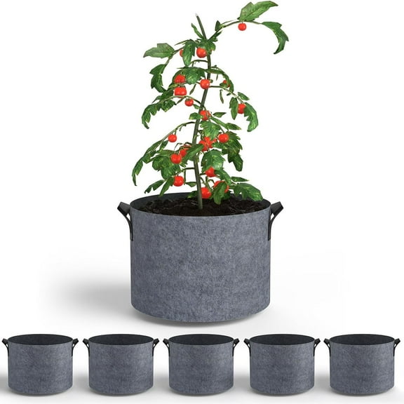 OFEFE 5pcs Potato Grow Bags, 3 Gallon Garden Planting Bag with Reinforced Handle, Outdoor Garden Plant Pots, Thickened Nonwoven Fabric Pots for Tomato, Vegetable and Fruits