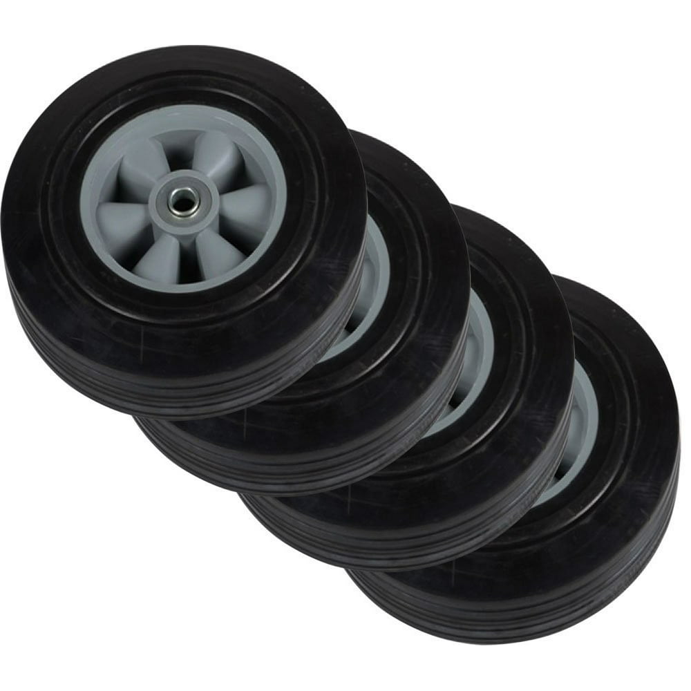 Factorduty 4 Pcs 10 Solid Tire Wheels Rubber No Flat Dolly Handtruck