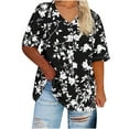 thumbnail image 2 of Women's Plus Size 4X Short Sleeve Tops Blouses Summer Casual Loose Print under $10, 2 of 4