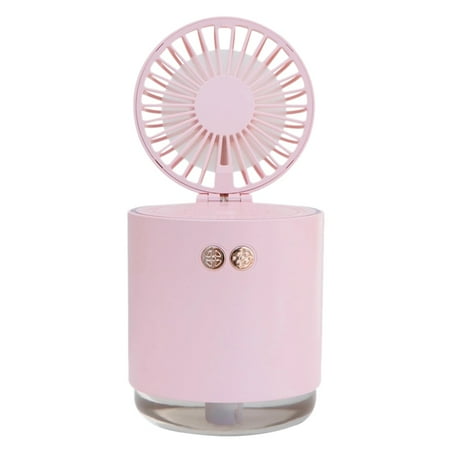 

Mini Humidifier for Bedroom Office Baby Small Humidifier Diffuser Portable Mini Fan Humidifiers Atomizer Sprayer Pink