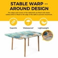 thumbnail image 4 of Teal Coastal Table Cloths for 6 Foot Rectangle Tables, Summer Beach Starfish Shell Coral Nautical Patio Waterproof Elastic Fitted Tablecloths, Washable Rectangular Table Cover for Camping, 4 of 8