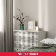 Con-Tact Creative Covering™ Printed Vinyl Top - Gingham Gray, 18 in. x 16 ft., Designed to Help with Surface Protection and Shelf Organization