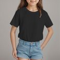 thumbnail image 2 of kpoplk Girls Graphic Tees Short Sleeve Girls Shirts Cute Tops Crew Neck Casual Basic Summer T-Shirt for Kids Teen 4-15 Years(Black,18-24 M), 2 of 4