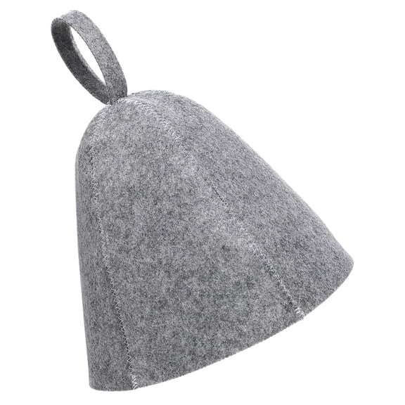 Raindrops Curved Sauna Hat Grey Felt Steam Protection Bathing 1Pack