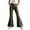 Q370 Army Green, variant on Glisme Little Girls Trousers Plaid Zip Front With Pockets Autumn Loose Fit Girls Flare Leg Pants Size 5-6 Years
