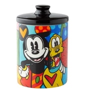 Enesco 6004977 Disney by Britto Mickey Mouse and Pluto Cookie Jar Canister, 6 Inch, Multicolor