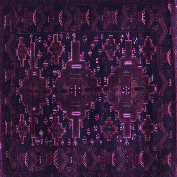 Ahgly Company Indoor Square Persian Purple Traditional Area Rugs, 3' Square