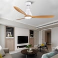 thumbnail image 5 of CRO Decor 52 In.Intergrated LED Ceiling Fan with Antique Brown Wood Graiin Blade, 5 of 13