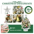 thumbnail image 3 of 20in Mini Christmas Tree Artificial Small Christmas Tree with LED Light, Star Treetop,Ornaments , and Pine Cones DIY Xmas Decorations, 3 of 7