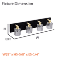 thumbnail image 7 of Aspen Creative 62324, Bathroom Vanity 4 Lights Fixture, 28" W x 5-5/8" H x 5-1/4" E, Matte Black & Warm Brass Finish, Bulb Not Included, 7 of 7