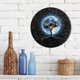 thumbnail image 3 of Tree and Moon Round Wall Clock Battery Operated Silent Non-Ticking Bedroom Office Kitchen Home School Decor 10"(Gold), 3 of 10