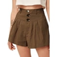 thumbnail image 1 of Aayomet Shorts Larges d'Été pour Femmes, Shorts Fins et Amples (Café, m), 1 of 2