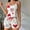 White, variant on Womens Pajama Summer Hearts Print Cami Pajama Set Casual Collared Sleeveless Sleepwear with Shorts Summer Pajamas