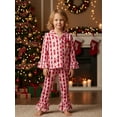 thumbnail image 5 of Rdhnmea Mommy and Me Christmas Pajamas Set Bow Gingerbread Man Print Long Sleeve Shirt with Pants Xmas Sleepwear Loungewear, 5 of 9