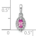 thumbnail image 4 of 14k White Gold 1/10 carat Lab Grown Diamond VS/SI+ G+ and Lab Created Pink Sapphire October Birthstone Pendant, 4 of 4