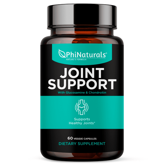 Phi Naturals Joint Support Supplement with Glucosamine, Chondroitin, MSM, Devil's Claw, Turmeric, Boswellia Capsules