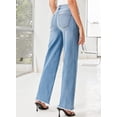 thumbnail image 4 of DOKOTOO Women's Wide Leg Jeans High Waisted Strechy Raw Hem Frayed Hem Denim Pants, 4 of 9