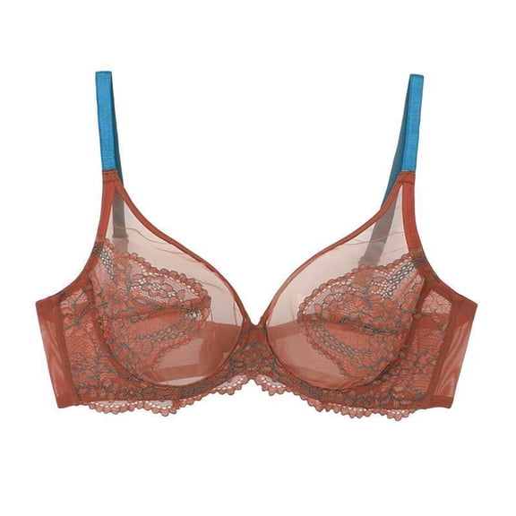 Hrsba Comfortable Bras for Women Seamless Bras for Women,Womens Bra Solid Color Lightly Lined Sheer Fabric Pull On Breathable Medium Support No Underwire