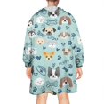 thumbnail image 2 of Cute Akita Dog Beagle Bulldog Rottweiler Dachshund Wearable Oversized Blanket,Wearable Blanket Hoodie for Adults,Cozy Hooded Blankets with Super Pockets,Super Warm Fuzzy Pullover for Women & Men, 2 of 6