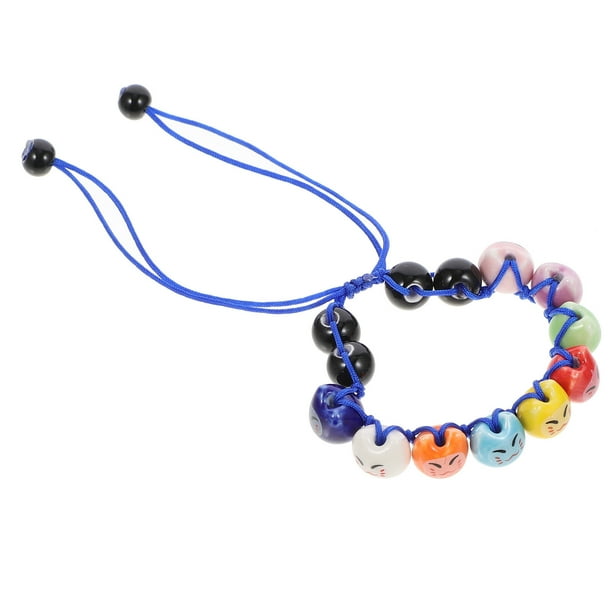 KAKOWELY Adorable pulsera de cuentas con dije de gato de la suerte, pulsera de cuentas única y fresca
