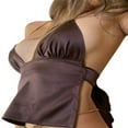 thumbnail image 1 of Women Sexy Backless Crop Top Spaghetti Strap Deep V Neck Tie Back Camisole, 1 of 4