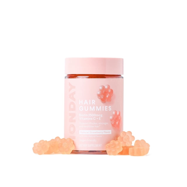 Hair Gummies MONDAY HAIRCARE for Thicker Stronger Hair 60ct