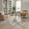 thumbnail image 2 of ODIKA 4'x6' Beige Charcoal Geometric Grid Pattern Washable Area Rug Contemporary Southwestern Style Cross Motif Block Pet Friendly, Non-Shedding for Bedroom, Reading Nook, 2 of 7