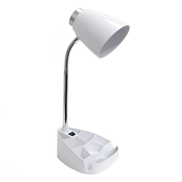 Lampe de bureau Limelights col de cygne avec support de livre pour tablette iPad, blanche