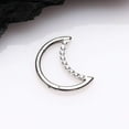 thumbnail image 2 of Brilliant Sparkle Gem Lined Crescent Moon Seamless Clicker Hoop Ring, 2 of 3