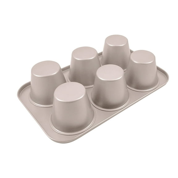 Baking Muffin Mould Non-Stick Cupcake Case Brownie Muffins Tins Bakeware Tray for Baking Pudding Pies, Brownies,Muffins 6 Cativity - 3.5In Diameter,8In Height per Cup