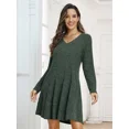 thumbnail image 6 of Plus Size Sweater Dresses for Women 5XL, VEPKUL Casual Sweater Dresses Long Sleeve V Neck Fall Winter Dress Tunic Dress with Pockets, 6 of 9