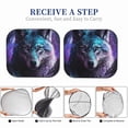 thumbnail image 7 of Uemuo Purple Sky Wolf Printed 2 PCS Car Windshield Sun Shade, Auto Sun Heat and UV Rays Blocker, Foldable Automotive Front Window Sunshade Protector, 7 of 7