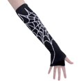 thumbnail image 2 of JISEN Gants Punk d'Hiver Tricotés Extensibles Doux Sans Doigts Filet Araignée, 2 of 4