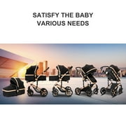 Baby Stroller Reversible Baby Pushchair with Cup Holder,Storage Bag,Foldable Baby Carriage for Newborns to Toddlers,Unisex