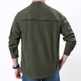 thumbnail image 4 of LWITHSZG Button Down Shirt Men Loose Fit Collared Long Sleeve Shirts Fall Lightweight Going Out Tops Work Casual Outerwear with&nbsp;Pockets, 4 of 9
