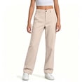 thumbnail image 2 of Girls School Uniform Pants Elastic Waist Straight Beige Uniform Pants Boys Back to School Clothes Size 5-14 Years, 2 of 6