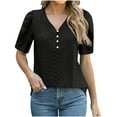 thumbnail image 2 of Zunfeo Summer Blouse for Women Puff Sleeve Ladies Tops Elegant Dressy Tops for Going Out Black S, 2 of 8