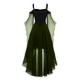 thumbnail image 5 of Robes Style Gothique pour Femmes Grande Taille Robe Midi Élégante avec Manches Évasées Ourlet Irrégulier, 5 of 5