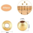 thumbnail image 3 of 500Pcs Brass Spacer Beads 3mm Real 14K Gold Plated Round Beads Long-Lasting Plated for DIY Jewelry Making Hole: 1.4mm, 3 of 7