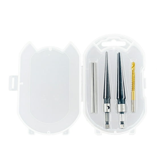 Graflsoa Tapered Reamer Set for Hand/Electric Drills, 3-13mm & 5-16mm Hole Diameter, Detachable T-Handle, Includes 2 Reamers, 2 Handles, 1 Drill Bit, and Storage Case