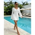 thumbnail image 6 of Drvitor Swimsuit Cover Up for Women Summer Vacation V-Neck Long Sleeve Beach Cover Up Sexy Swim Cover Ups with Tied Backless, 6 of 8