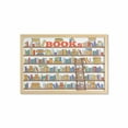 thumbnail image 1 of Modern Wall Art with Frame, Library Bookshelf a Ladder School Education Campus Life Caricature Illustration, Printed Fabric Poster for Bathroom Living Room, 35" x 23", Multicolor, by Ambesonne, 1 of 2