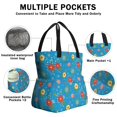 thumbnail image 3 of Pioneer Flower Floral Print Pattern Drawstring Lunch Bag Women - Drawstring Lunch Bag Insulated for Work Office - Stain-Resistant Large Lunchbags for Women with Multi-Pockets, 3 of 6