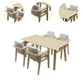thumbnail image 6 of LeeQinersw Dollhouse Dining Table Chair Set Furniture Model Scene Decoration Gift Miniature 2.3x1.1x1 Inch, 6 of 9