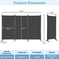 thumbnail image 2 of NiamVelo 3 Panel Room Divider Folding Partition Privacy Screens 5.9FT Portable Room Partition with Metal Frame Walls Dividers for Home Office Hospital 102" W x 70" H, Grey, 2 of 7