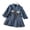 Blue, variant on LYMAYTER ‌‌‌Toddler Girls Long-Sleeve Denim Shirt Dress Pleated Skirt Belt for 2-8Y Little Kids Fashion Wear‌