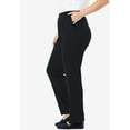 thumbnail image 3 of Woman Within Plus Size 7-Day Knit Straight Leg Pant Stretch Elastic Waist (Petite & Tall Available), 3 of 6