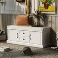 thumbnail image 3 of White Storage Bench For Living Room With 2 Drawers, Cabinets & Cushion Drawers Detachable Soft Seat -, 3 of 6