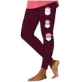 thumbnail image 2 of RKSTN Womens Leggings Christmas Santa Claus Print Workout Pants Women High Waisted Lightweight Jogging Athletic Gym Leggings for Women (Wine ,S), 2 of 5